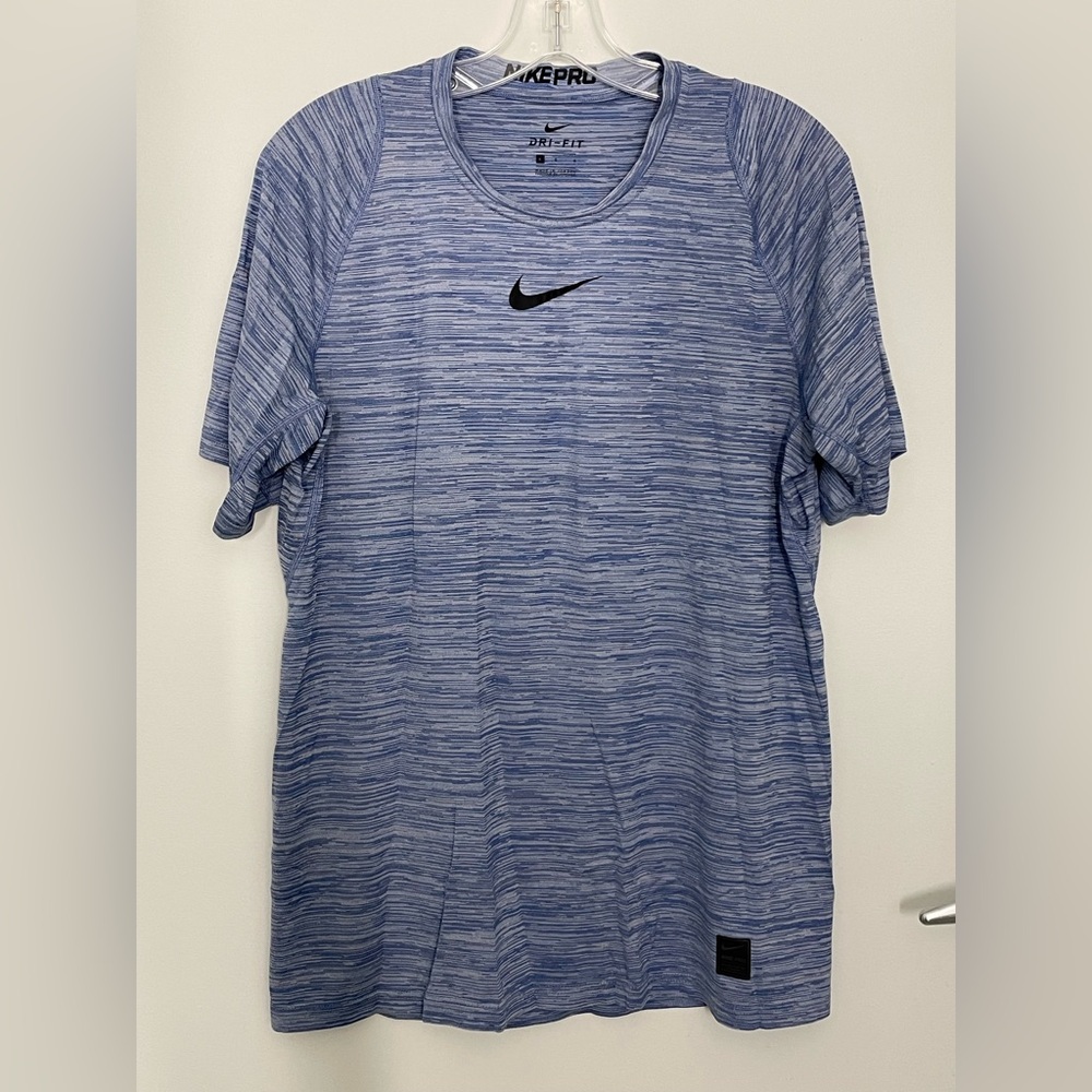 Nike Pro DRI-FIT Striped Blue T-Shirt